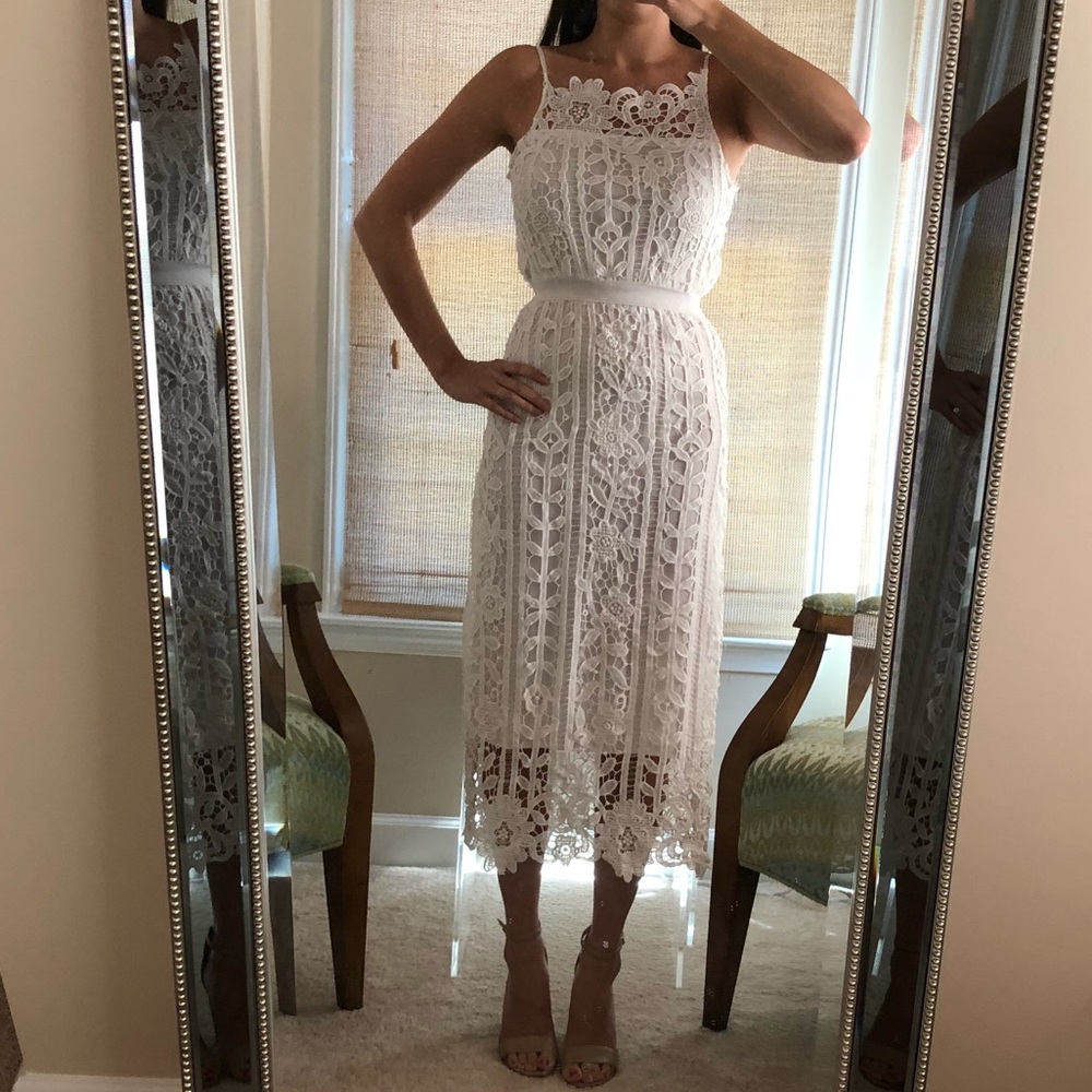 White crochet dress